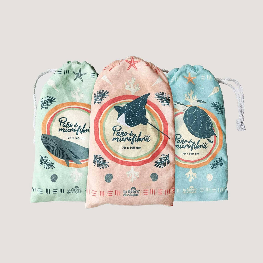 Paquete 3 paños • Vida marina La Fiebre de Viajar
