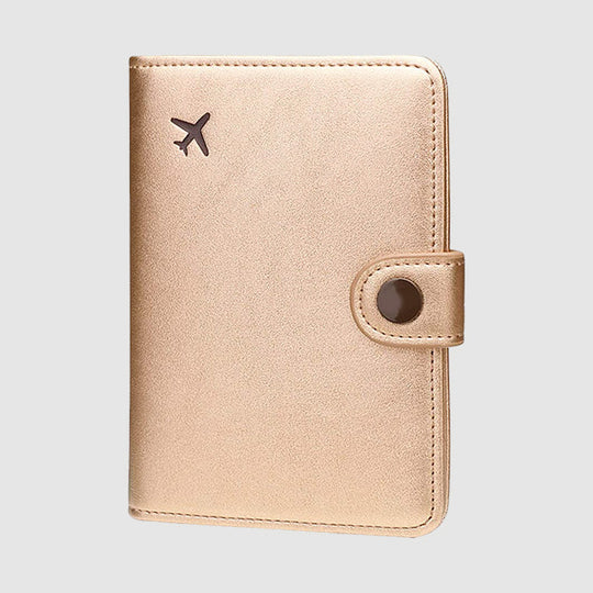 Porta Pasaporte Portapasaportes La Fiebre de Viajar Oro Rosa