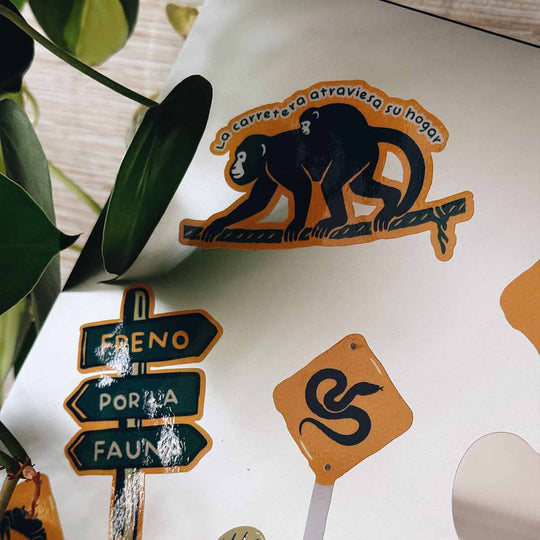 Lámina de stickers • Freno por la fauna La Fiebre de Viajar 