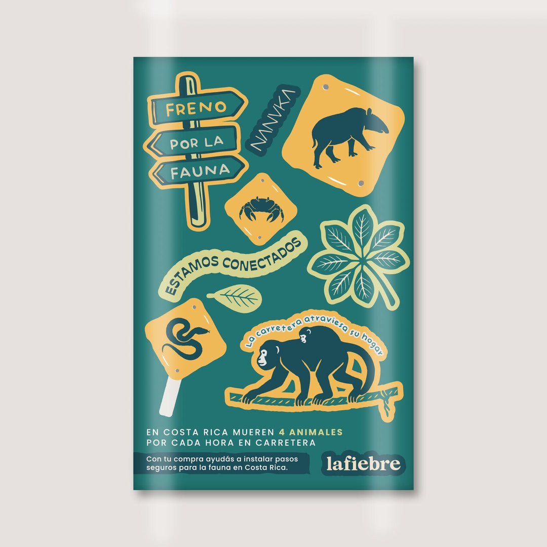 Lámina de stickers • Freno por la fauna La Fiebre de Viajar 