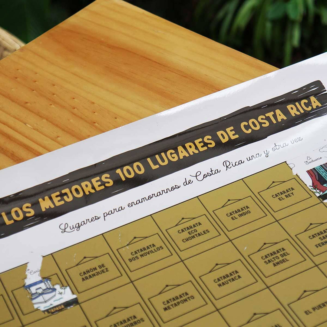 Lámina raspable - Mejores 100 lugares de Costa Rica Lámina raspable La Fiebre de Viajar 