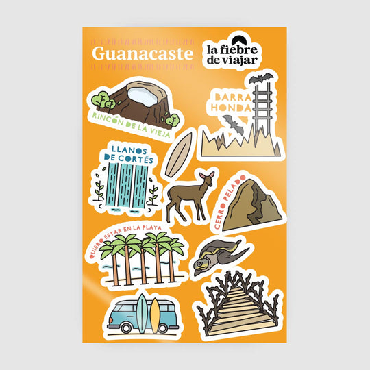 Láminas de stickers La Fiebre de Viajar Guanacaste 