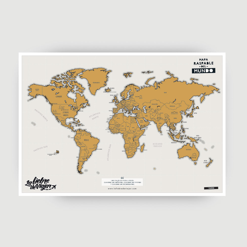 Mapa Raspable del Mundo Mapa raspable La Fiebre de Viajar 